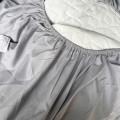 Bộ ga chun Cotton chống thấm màu xám trắng-0