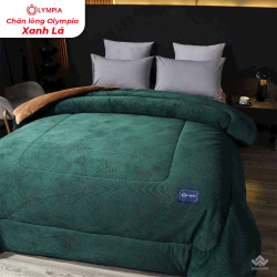 Chăn lông cừu xuất khẩu Olympia vân quạt màu xanh lá