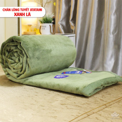 Chăn lông tuyết nhung Misuko Atatami 1,5kg màu xanh lá