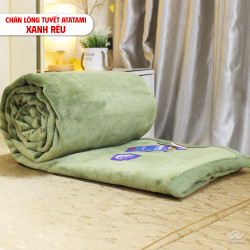 Chăn lông tuyết nhung Misuko Atatami 1,5kg màu xanh rêu