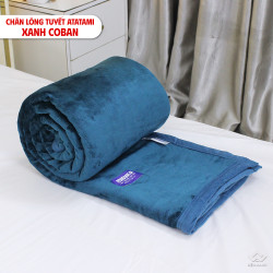Chăn lông tuyết nhung Misuko Atatami 1,5kg màu xanh coban