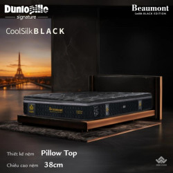 Đệm lò xo túi độc lập Dunlopillo CoolSilk Black Beaumont 38cm