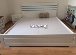 Giường gỗ MDF 09 sơn trắng