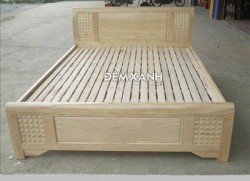 Giường gỗ sồi kiểu trám 01