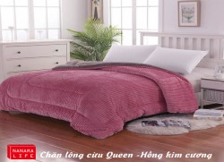 Chăn lông cừu Queen - Hồng kim cương