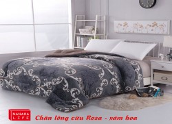 Chăn lông cừu Rosa - Xám hoa