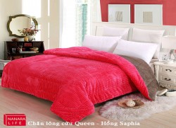 Chăn lông cừu Queen - Hồng Saphia