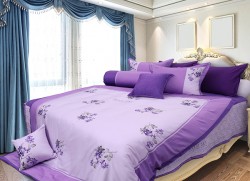 Chăn ga gối Hanvico thêu Blue Sky – BS M62