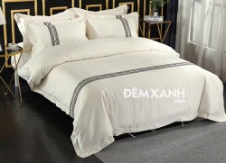 Bộ chăn ga gối khách sạn lụa thêu KSLT03