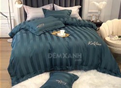 Chăn ga gối khách sạn cotton K & Q kẻ sọc 3cm KQ03