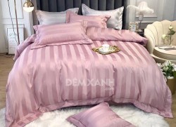 Chăn ga gối khách sạn cotton K & Q kẻ sọc 3cm KQ04
