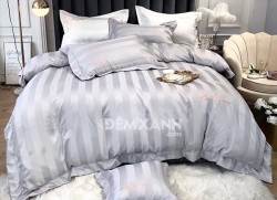 Chăn ga gối khách sạn cotton K & Q kẻ sọc 3cm KQ06