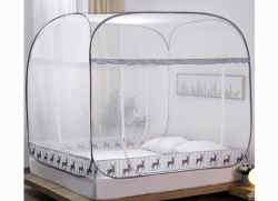 Màn chụp cao cấp 3 cửa đỉnh vuông viền màu ghi hình hươu
