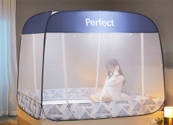 Màn chụp cao cấp 3 cửa đỉnh vuông viền màu xanh hình tam giác