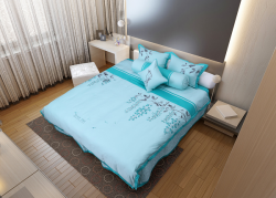 Chăn ga gối  Hanvico thêu Blue Sky – BS M59