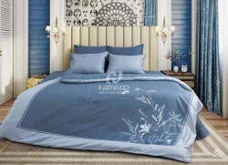 Chăn ga gối  Hanvico thêu Blue Sky – BS85