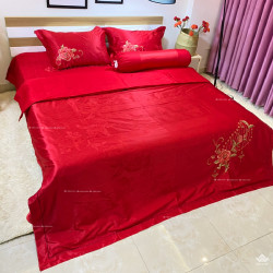 Chăn ga gối Singapore lụa 5 món L5M03