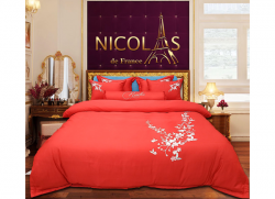 Chăn ga gối vải sợi gỗ Nicolas TN2004