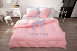 Ruột chăn lông vũ Vinadown dày màu hồng