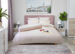 Chăn ga gối khách sạn Olympia cotton lụa 7 món màu be OCL7M03