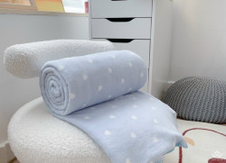 Chăn tuyết Hàn Quốc Soft 2kg màu xanh hình tim