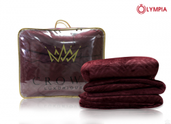 Chăn lông cừu cao cấp Crown màu đỏ rượu