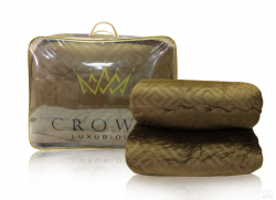 Chăn lông cừu cao cấp Crown màu nâu rêu
