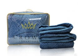 Chăn lông cừu cao cấp Crown màu xanh coban
