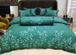 Chăn ga gối vải sợi gỗ Nicolas TN20023 màu xanh