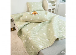 Chiếu điều hòa cao su non đa sắc xanh cốm hình hoa