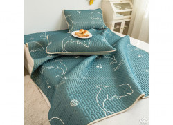 Chiếu điều hòa cao su non đa sắc xanh baby shark
