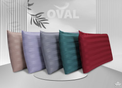 Vỏ gối Olympia Oval cotton lụa sọc 3cm