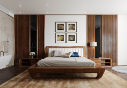 Giường gỗ óc chó cao cấp G-GOCD02