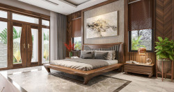 Giường gỗ óc chó cao cấp G-GOCD03