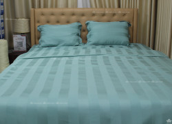 Bộ chăn ga gối lụa Olympia Silk khách sạn màu xanh nhạt
