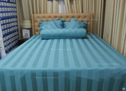 Bộ chăn ga gối lụa Olympia Silk khách sạn màu xanh đậm