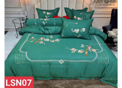 Chăn ga gối Singapore vải sợi gỗ 7 món mã 109
