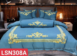 Chăn ga gối Singapore vải sợi gỗ 7 món mã 111