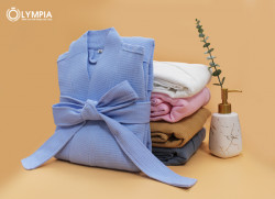 Áo choàng tắm Olympia hotel màu xanh