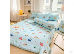 Bộ chăn ga gối hoạt hình đũi trẻ em 5 món 01