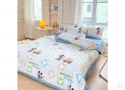 Bộ chăn ga gối hoạt hình đũi trẻ em 5 món 05