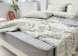 Bộ chăn ga gối cotton 5 món chăn hè ga chun chần 07