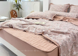 Bộ chăn ga gối cotton 5 món chăn hè ga chun chần 11