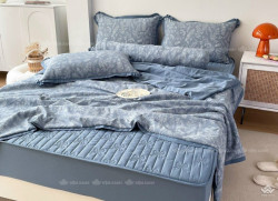 Bộ chăn ga gối cotton 5 món chăn hè ga chun chần 13