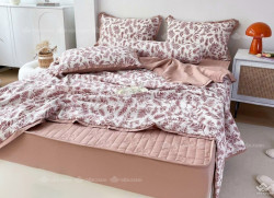 Bộ chăn ga gối cotton 5 món chăn hè ga chun chần 14