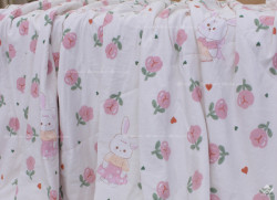 Chăn hè đũi xơ đậu nành mã 13 tulip hồng