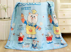 Chăn hè trẻ em cotton đũi mã 09 Gấu thợ bánh