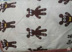 Chăn hè trẻ em cotton đũi mã 19 Gấu bánh qui