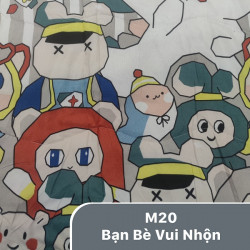 Chăn hè trẻ em cotton đũi mã 20 Bạn bè vui nhộn
