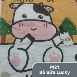 Chăn hè trẻ em cotton đũi mã 21 Bò sữa Lucky